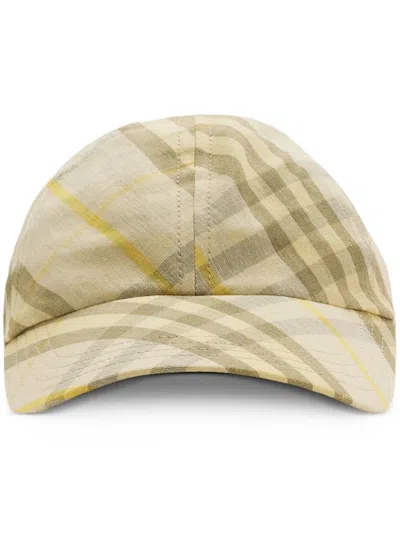 BURBERRY CHECKED COTTON CAP