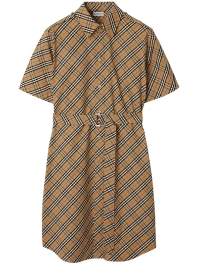 BURBERRY CHECKED COTTON DRESS