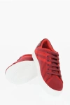 Burberry Woman Sneakers Red Size 9 Textile Fibers