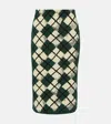Burberry "knitted Diamond Pattern Midi Skirt In Green