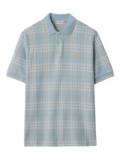 Burberry Checked Cotton Polo Shirt