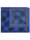 Burberry Checked Cotton Scarf In Blue