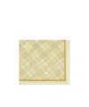 Burberry Checked Cotton Scarf In Yellow