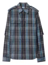 Burberry Regular Fit Check Cotton Shirt In Gray