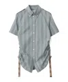 Burberry Check Cotton Shirt In Drizzle