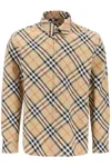 Burberry Men Beige Shirt With Classic Collar And All-over Check Motif In Cotton Man In Multi