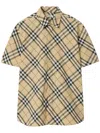 Burberry Checked Cotton Shirt In Neutrals