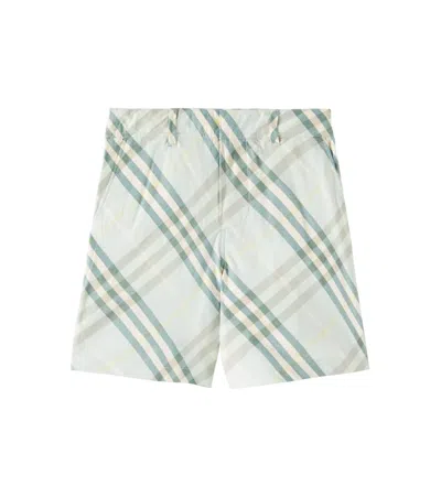 Burberry Kids' Shorts Aus Baumwolle In Grün