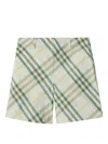 Burberry Cotton Shorts With Check Pattern In White