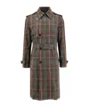 Burberry Vintage Effect Checked Trench Coat With Belt In Brown