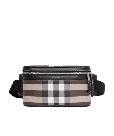Burberry Checked Cube Belt Bag In Black