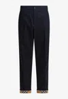 Burberry Tailored Trousers With Distinctive Check Details In Black