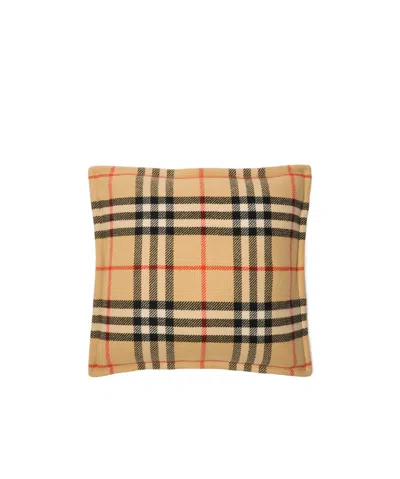 Burberry Checked Cushion In Nude