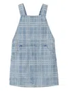 Burberry Kids Martine Checked Denim Dress In Blue