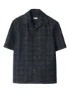 Burberry Mens Spread-collar Cotton Denim Shirt Indigo Ip Check Xs