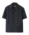 Burberry Mens Spread-collar Cotton Denim Shirt Indigo Ip Check Xs
