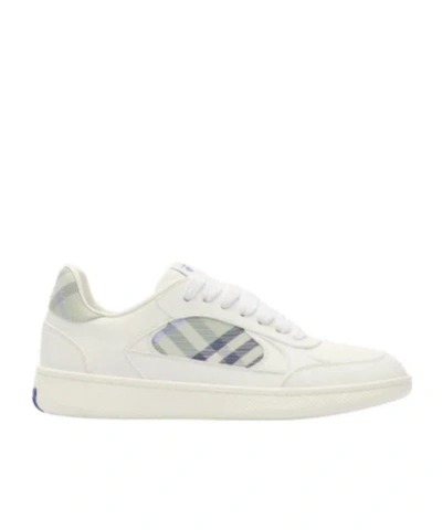 Burberry Checked Detail Low-top Sneakers In White