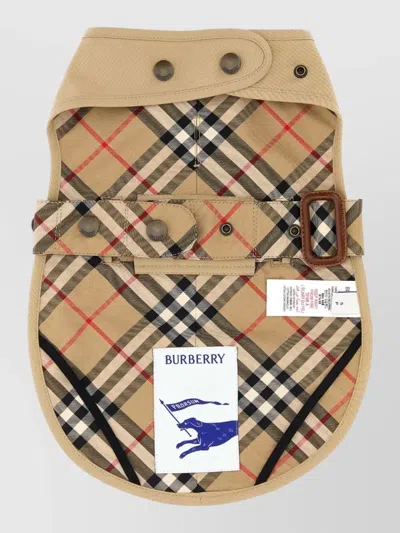 Burberry Checked Dog Harness Belt Buckle Buttons In Brown