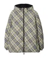 Burberry Checked Reversible Hooded Jacket In Moss Color