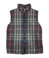Burberry Checked Down Vest In Black