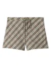 Burberry Vintage Check Shorts In Gray