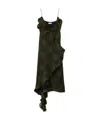 Burberry Check Silk Wrap Dress In Black