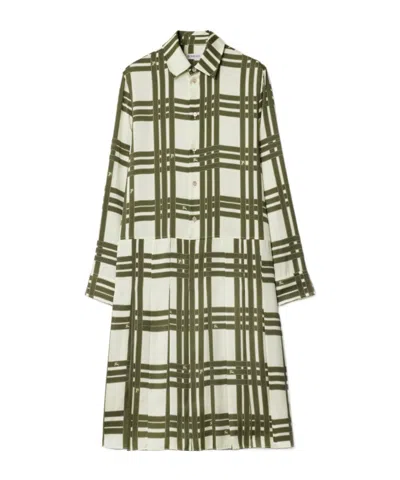 Burberry Checked Dress In Swamp