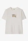 Burberry White T-shirt With Ekd In Neutral