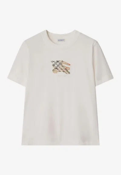 BURBERRY CHECKED EKD PATCH T-SHIRT