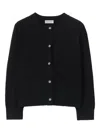 Burberry Check Patch Wool Cashmere Cardigan In Black