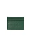 Burberry Checked Embossed Card Holder In Green