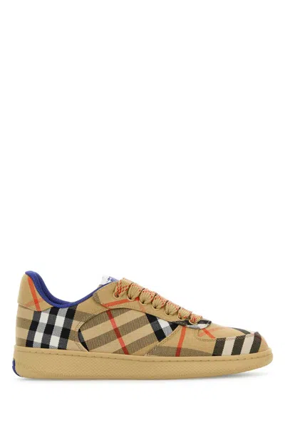 Burberry Checked Embroidered Canvas Terrance Sneaker In Multi