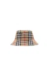 Burberry Kids Cotton Reversible Check Bucket Hat In Nude