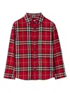 Burberry Check Cotton Flannel Shirt In Brown
