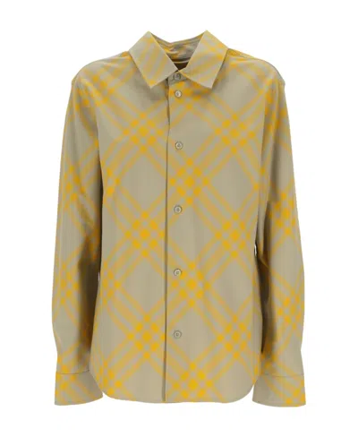 BURBERRY BURBERRY CHECKED COLLARED LONG-SLEEVE SHIRT