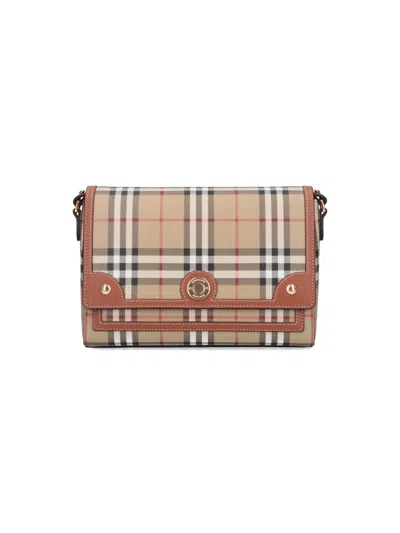 Burberry Checked Foldover In Brown