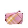 Burberry Checked Foldover-top Courier Bag In Pink