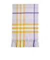 Burberry Check Pattern Cashmere Scarf In White