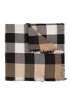 BURBERRY CHECKED FRINGED-EDGE SCARF