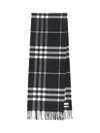 Burberry Checked Fringed-edge Scarf In Black