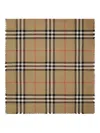 Burberry Checked Fringed Scarf In Neutral