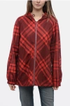 BURBERRY CHECKED GABARDINE JACKET WITH COULISSE