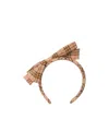 Burberry Check Cotton Headband In Nude