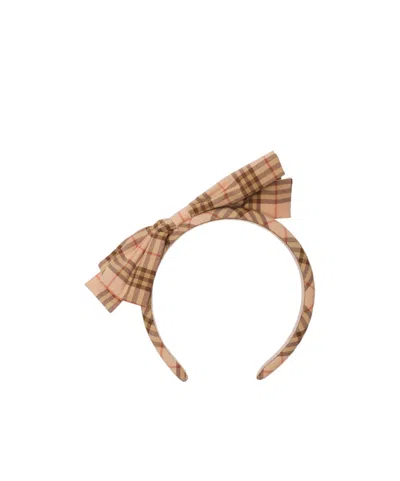 BURBERRY BURBERRY KIDS CHECKED BOW DETAILED HEADBAND
