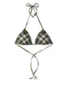 Burberry Check Lycra Triangle Bikini Top In Verde