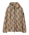 Burberry Check Pattern Jacket With Zip And Hood In Multi