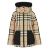 Burberry Checked Hooded Puffer Jacket In Brown