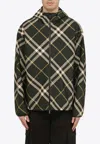 BURBERRY CHECKED HOODED ZIP-UP JACKET