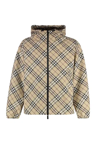 Burberry Checked Jacket In Beige