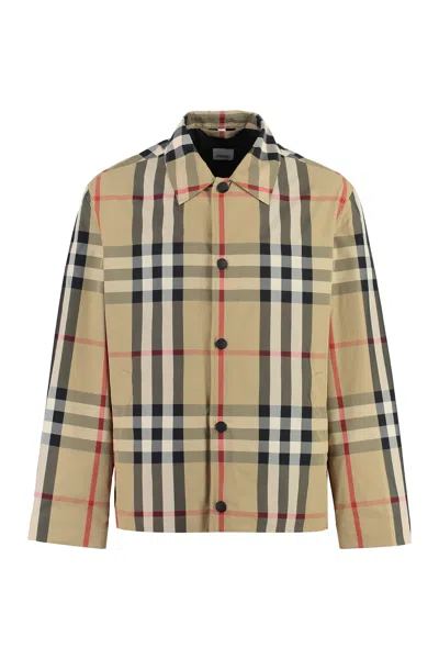 Burberry Check-pattern Shirt Jacket In Neutrals